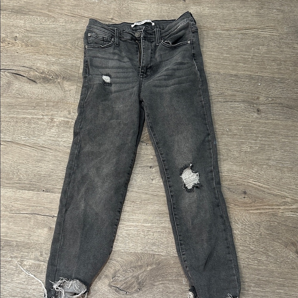 Celebrity Pink Distressed Gray Ankle Jeans